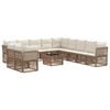 vidaXL Ensemble de canap&eacute; de jardin 12 pcs Beige polyrotin