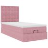 vidaXL Cadre de lit ottoman avec matelas rose 100x200 cm velours