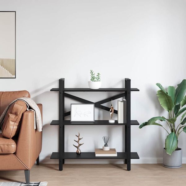 vidaXL &Eacute;tag&egrave;re Ch&ecirc;ne noir 100 x 33,5 x 102 cm Bois d'ing&eacute;nierie
