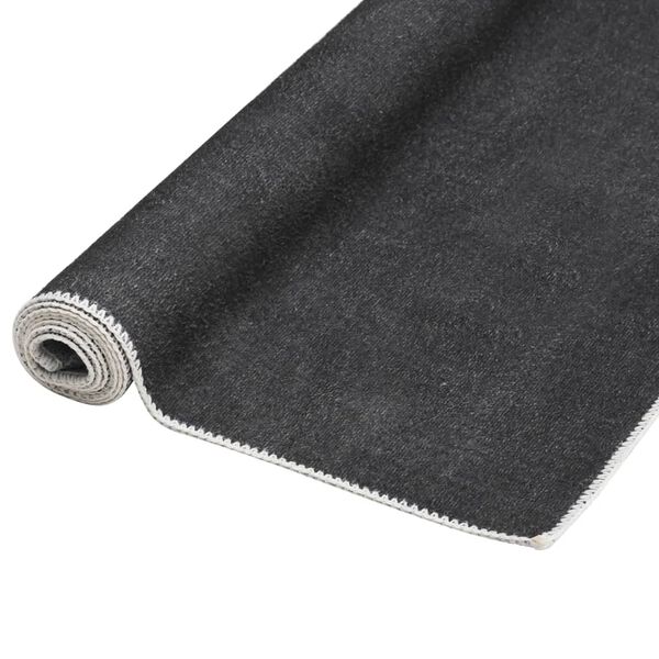 vidaXL Tapis lavable pliable Anthracite 140x200 cm Polyester