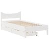 vidaXL Cadre de lit avec tiroirs blanc 90x200 cm bois de pin massif