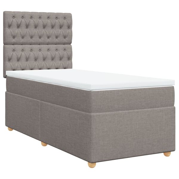 vidaXL Sommier &agrave; lattes de lit avec matelas Taupe 80x200 cm Tissu