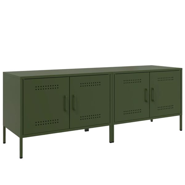 vidaXL Meubles TV 2 pcs vert olive 68x39x50,5 cm acier