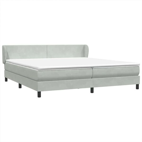 vidaXL Sommier &agrave; lattes de lit et matelas gris clair 180x210cm velours
