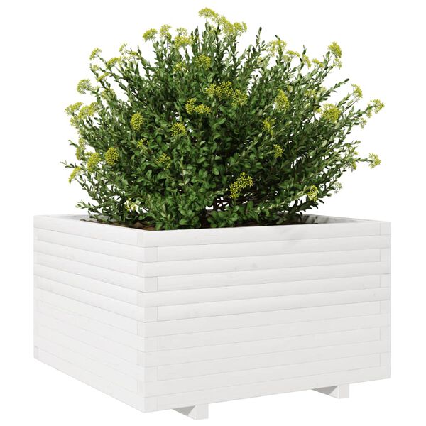 vidaXL Jardini&egrave;re blanc 80x80x49,5 cm bois de pin massif