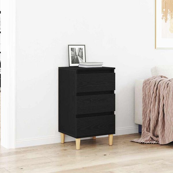 vidaXL Cabinet de chevet Ch&ecirc;ne noir 40 x 35 x 70 cm Bois d'ing&eacute;nierie