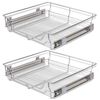 vidaXL Panier en treillis m&eacute;tallique 2 pcs 600 mm Argent&eacute;