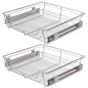 vidaXL Panier en treillis m&eacute;tallique 2 pcs 600 mm Argent&eacute;