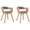 vidaXL Chaise &agrave; manger lot de 2 gris clair bois courb&eacute; et tissu