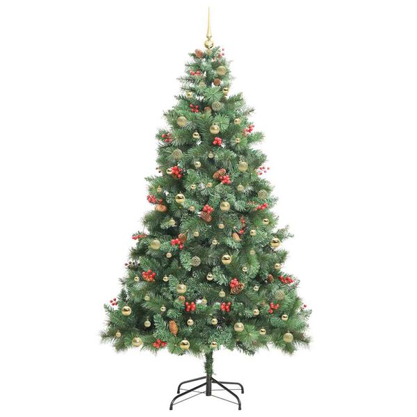 vidaXL Sapin de No&euml;l artificiel Vert 240 cm PVC et m&eacute;tal