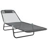 vidaXL Chaise longue pliante Gris 182 x 55 x 85,5 cm Textilène