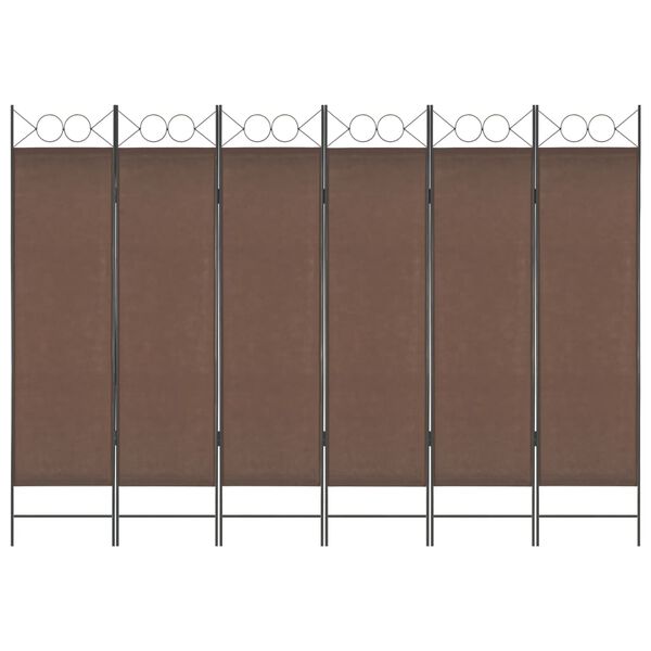 vidaXL Cloison de s&eacute;paration 6 panneaux Marron 240 x 180 cm