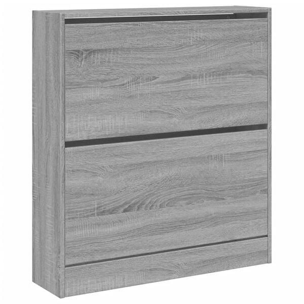 vidaXL Armoire à chaussures sonoma gris 80x21x87,5cm bois d'ingénierie
