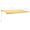 vidaXL Auvent automatique sur pied 600x350 cm Jaune/Blanc