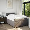 vidaXL Sommier &agrave; lattes de lit avec matelas taupe 120x190 cm tissu