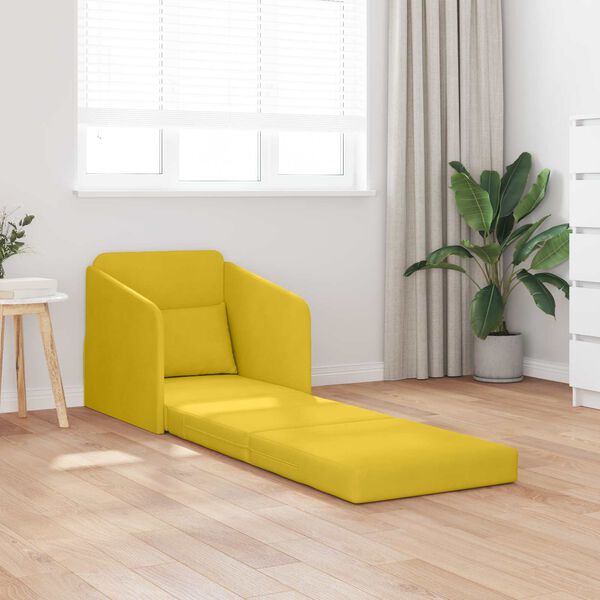vidaXL Canap&eacute;-Lit Jaune 65 x 80 x 83 cm Velours