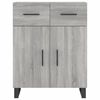 vidaXL Buffet haut Sonoma gris 69,5x34x180 cm Bois d'ing&eacute;nierie