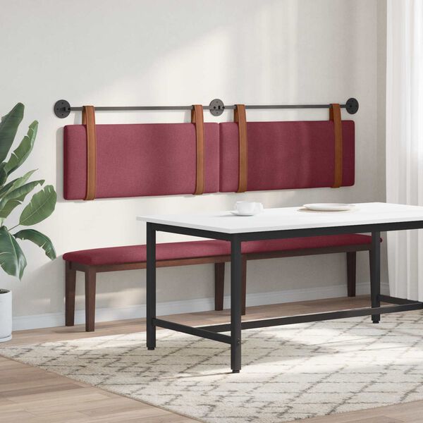 vidaXL T&ecirc;te de lit suspendue Uni Bordeaux 210 x 55 x 5 cm PU antique