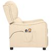 vidaXL Fauteuil électrique de massage Crème Tissu