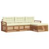 vidaXL Ensemble de canap&eacute;s d'ext&eacute;rieur 4 pc Naturel et Cr&egrave;me