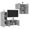 vidaXL Unit&eacute;s murales TV 4 pcs gris b&eacute;ton bois d'ing&eacute;nierie