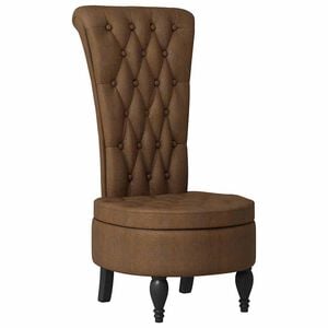 vidaXL Fauteuil à pantoufle Marron 56,5 x 70 x 110 cm Simili daim