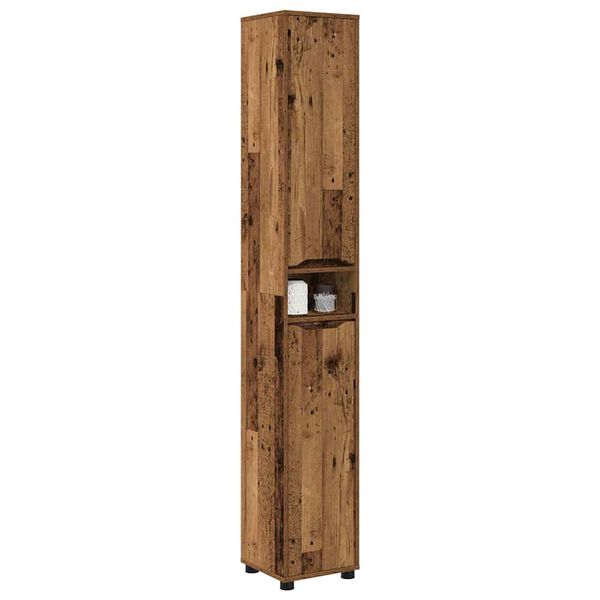 vidaXL Cabinet de salle de bain Bois Ancien 30,5 x 30 x 195 cm