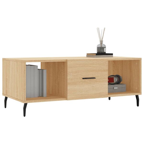 vidaXL Table basse ch&ecirc;ne sonoma 102x50x40 cm bois d'ing&eacute;nierie
