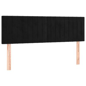 vidaXL T&ecirc;tes de lit 2 pcs Noir 72x5x78/88 cm Velours