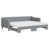vidaXL Lit de jour avec gigogne et matelas gris clair 80x200 cm tissu