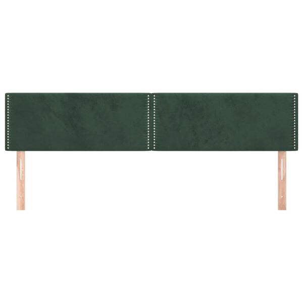 vidaXL T&ecirc;tes de lit 2 pcs Vert fonc&eacute; 100x5x78/88 cm Velours