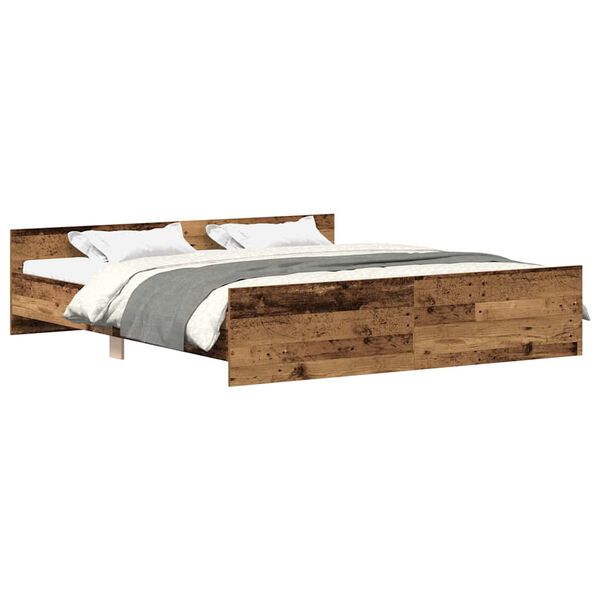 vidaXL Cadre de lit sans matelas vieux bois 160x200 cm bois ing&eacute;nierie