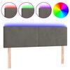 vidaXL T&ecirc;te de lit &agrave; LED Gris fonc&eacute; 144x5x78/88 cm Velours