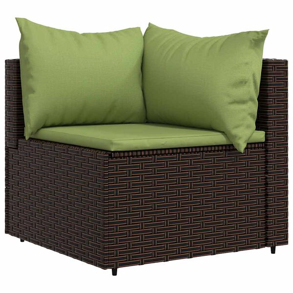 vidaXL Salon de jardin 4 pcs avec coussins Marron R&eacute;sine tress&eacute;e