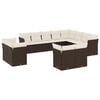 vidaXL Salon de jardin avec coussins 12 pcs marron r&eacute;sine tress&eacute;e