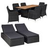 vidaXL Ensemble &agrave; manger d'ext&eacute;rieur 9 pcs R&eacute;sine tress&eacute;e Noir