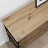 vidaXL Table console avec &eacute;tag&egrave;re ch&ecirc;ne artisanal 100 x 32 x 75 cm