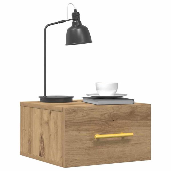 vidaXL Cabinet de chevet Montage mural chêne artisanal 35 x 35 x 20 cm