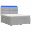 vidaXL Lit boxspring LED avec matelas Gris clair 140 x 200 cm Tissu