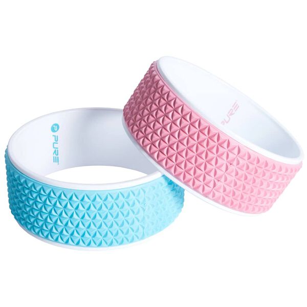 Pure2Improve Roue de yoga 34 cm Bleu et blanc