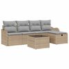 vidaXL Ensemble de canap&eacute; de jardin 6 pc Poly rotin