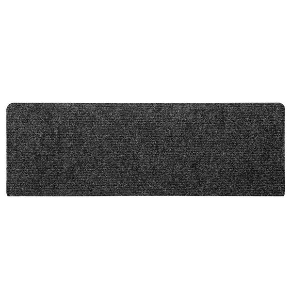 vidaXL Tapis d'escalier autocollants, 30 pi&egrave;ces, 65 x 21 x 4 cm, Gris Fonc&eacute;, bord rectangulaire