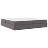 vidaXL Lit avec rangement et matelas avec matelas Gris 200 x 200 cm