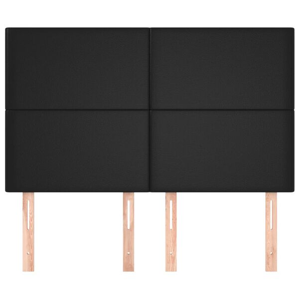 vidaXL T&ecirc;te de lit Noir 144x5x118/128 cm Similicuir