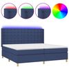 vidaXL Sommier &agrave; lattes de lit matelas et LED Bleu 200x200 cm Tissu