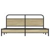 vidaXL Cadre de lit en métal sans matelas chêne sonoma 200x200 cm