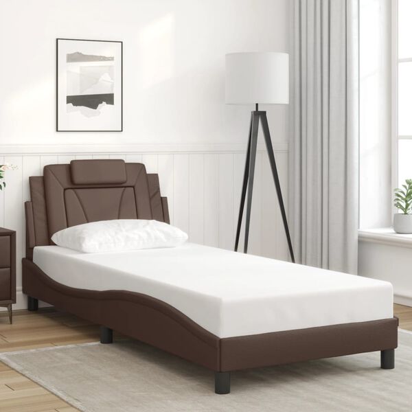 vidaXL Cadre de lit Viana avec LED sans matelas marron 80x200 cm