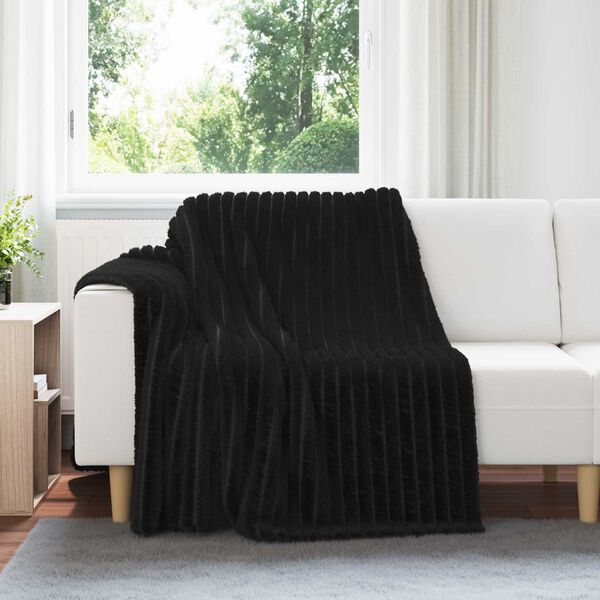 vidaXL Couvertures &agrave; jeter 6 pcs Noir 200 x 150 cm Toison
