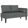 vidaXL Chaise longue avec coussins gris fonc&eacute; tissu