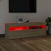 vidaXL Meuble TV avec lumi&egrave;res LED ch&ecirc;ne sonoma 120x35x40 cm
